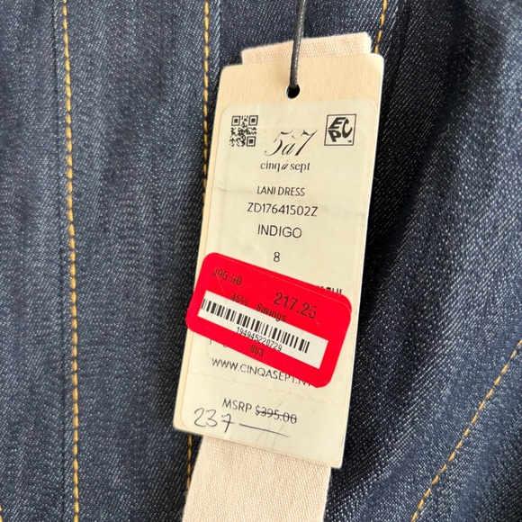 Cinq a Sept Lani Denim Cut-Out Mini Dress Indigo - Picture 9 of 10